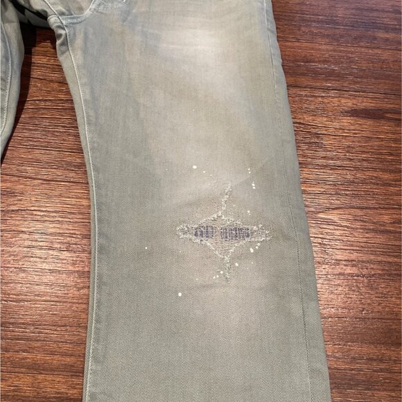 AG-ED Denim 32x33 Tellis Modern Slim Jean Green Distressed Adriano Goldschmied - Picture 4 of 9